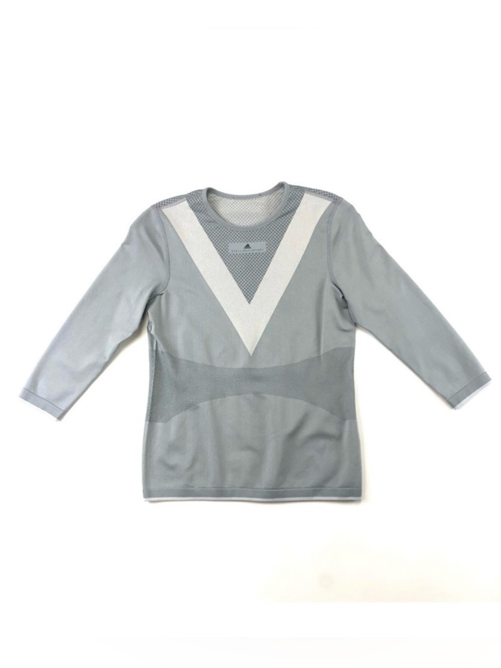 Stella McCartney Adidas grey Collab 3/4 Sleeve Sport Top XS